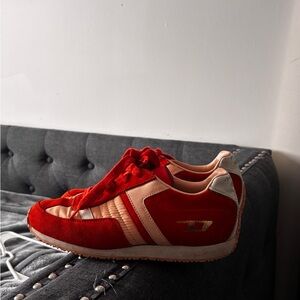Diesel Red and Beige Women's Sneakers